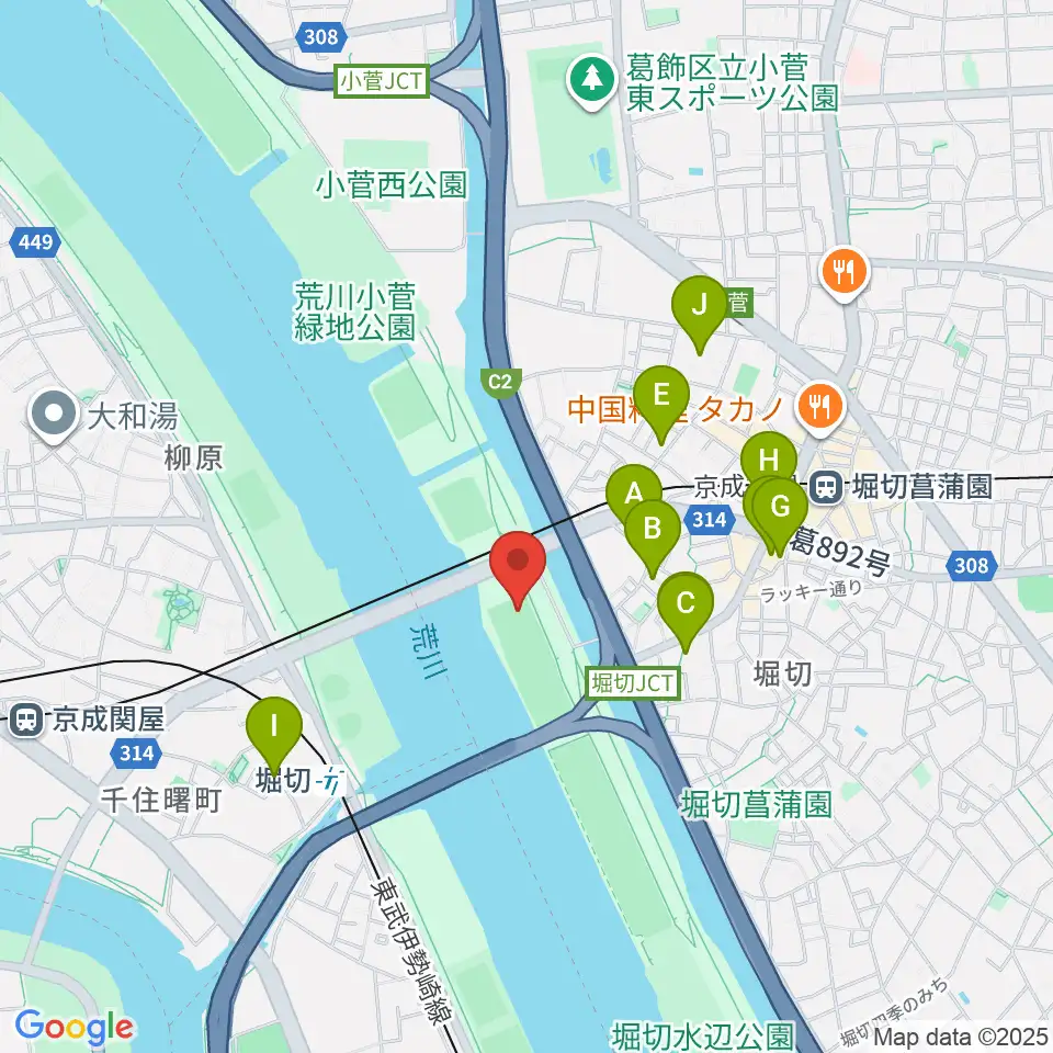 堀切橋少年野球場周辺のホテル一覧地図