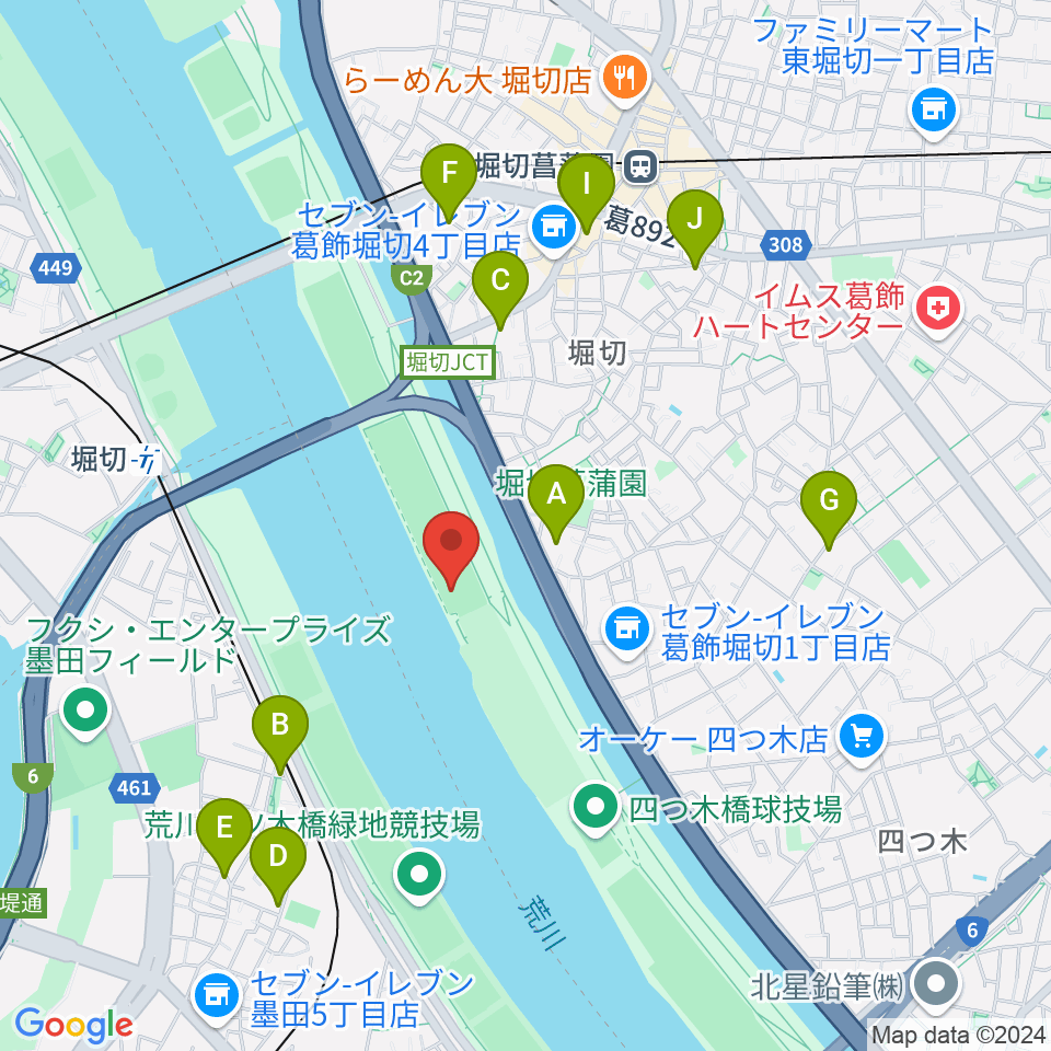 堀切橋少年ソフトボール場周辺のホテル一覧地図