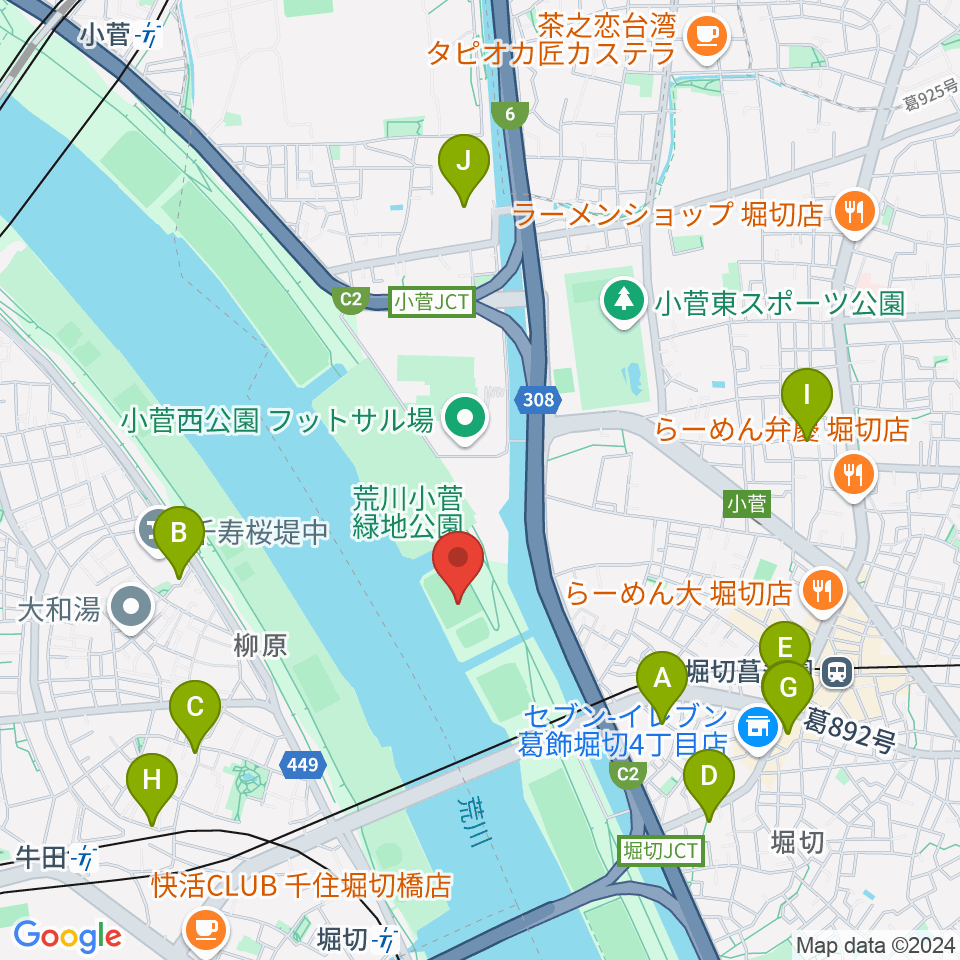 堀切橋少年硬式野球場周辺のホテル一覧地図