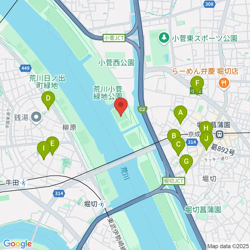 堀切橋少年硬式野球場周辺のホテル一覧地図