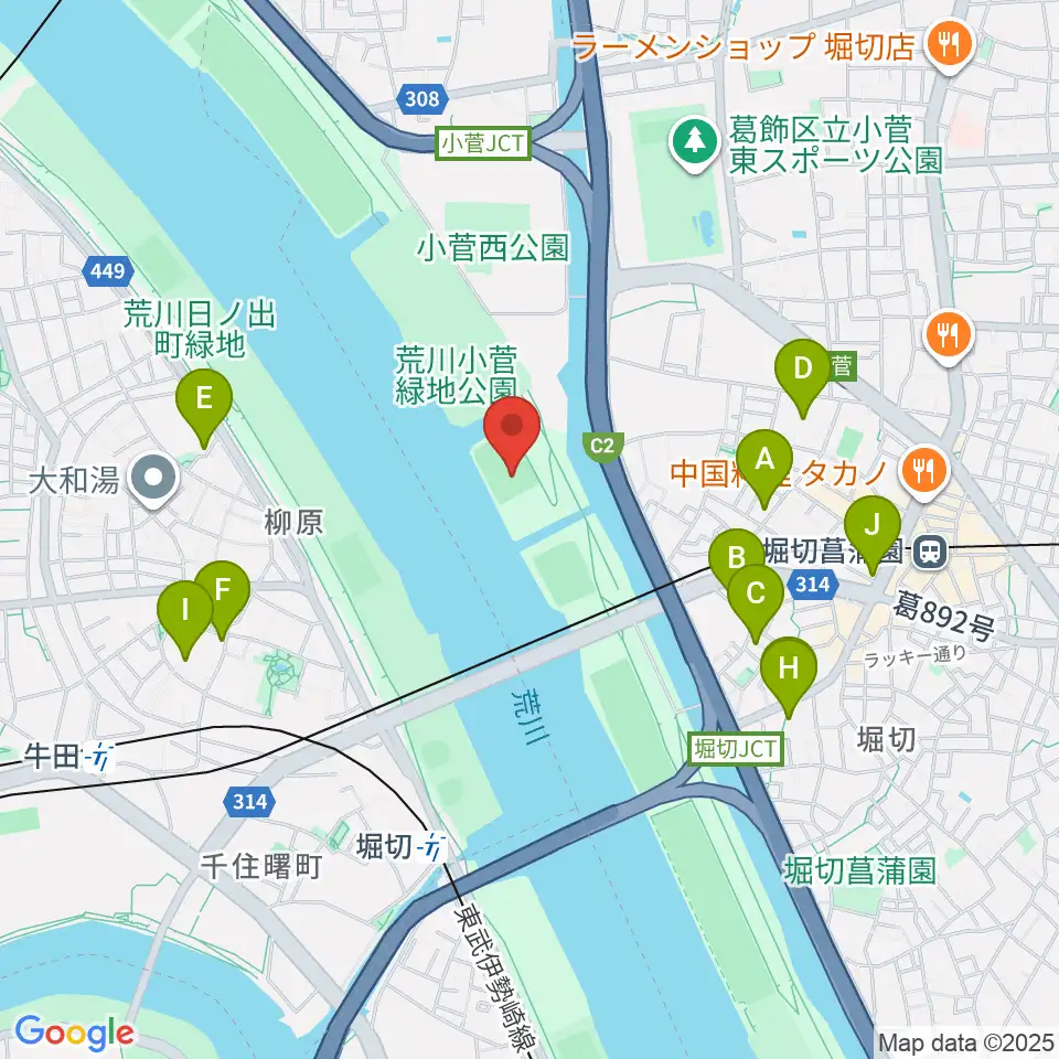 堀切橋少年硬式野球場周辺のホテル一覧地図