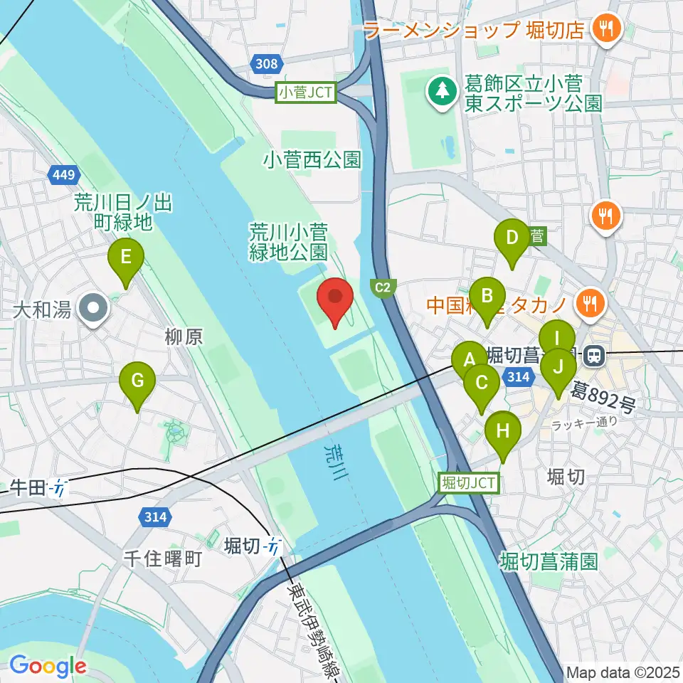 堀切橋フットサル場周辺のホテル一覧地図