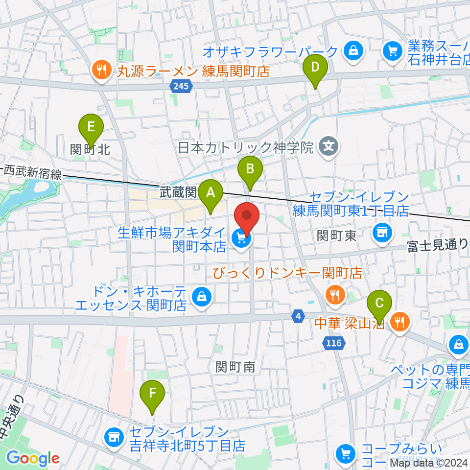 サウンドショット武蔵関店周辺のホテル一覧地図