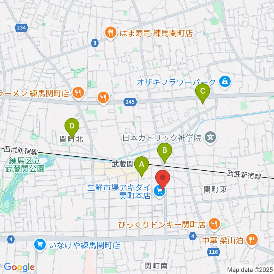 サウンドショット武蔵関店周辺のホテル一覧地図