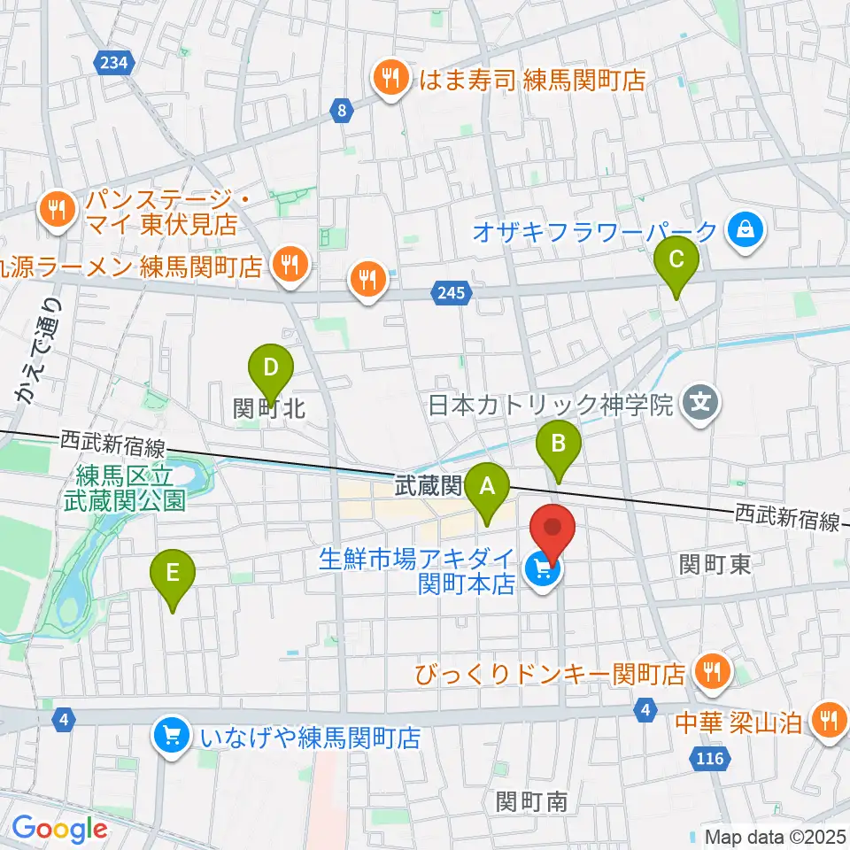 サウンドショット武蔵関店周辺のホテル一覧地図