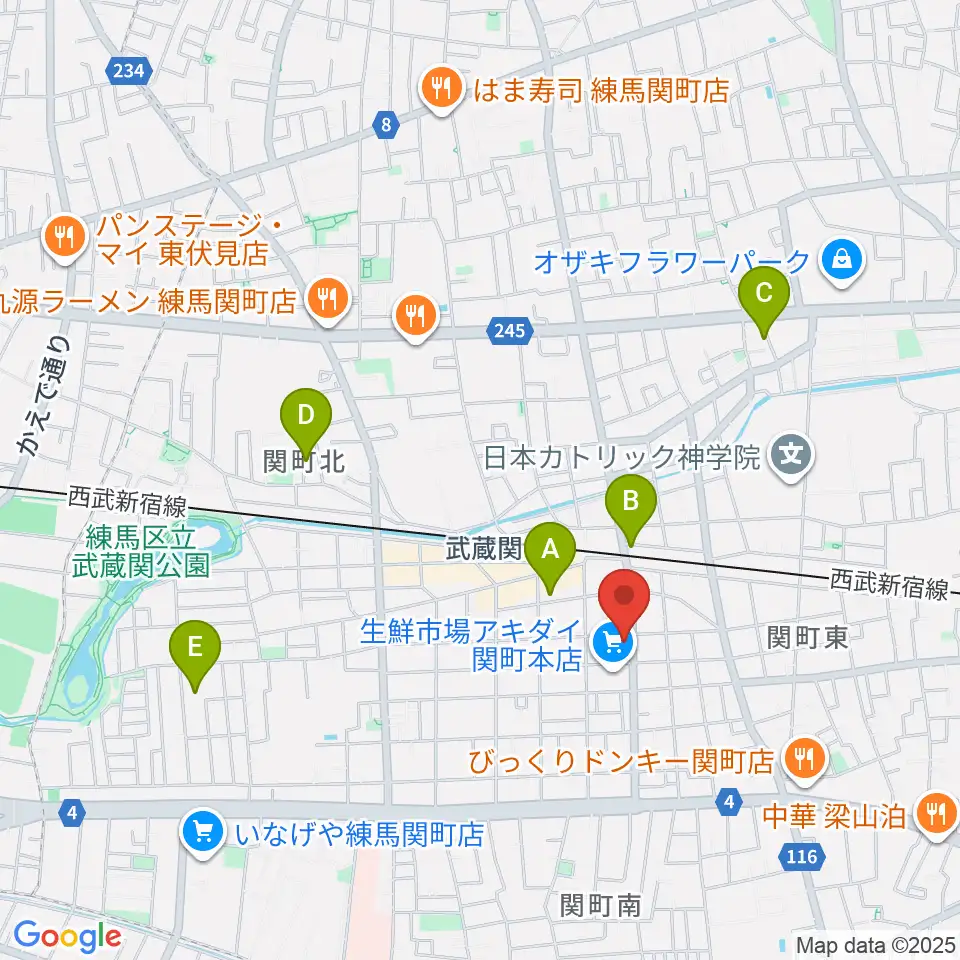 サウンドショット武蔵関店周辺のホテル一覧地図