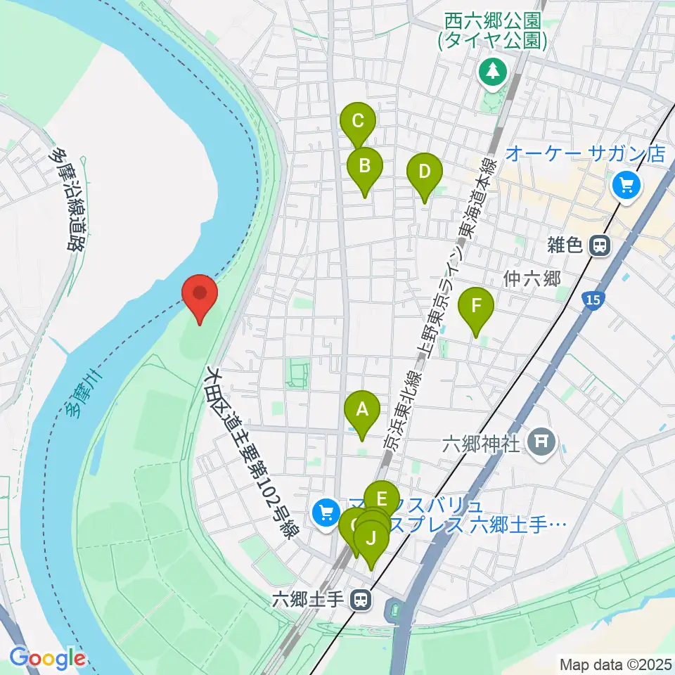 大田区区民広場周辺のホテル一覧地図
