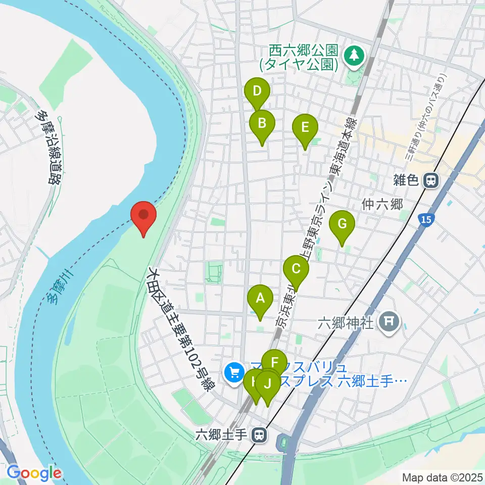 大田区区民広場周辺のホテル一覧地図