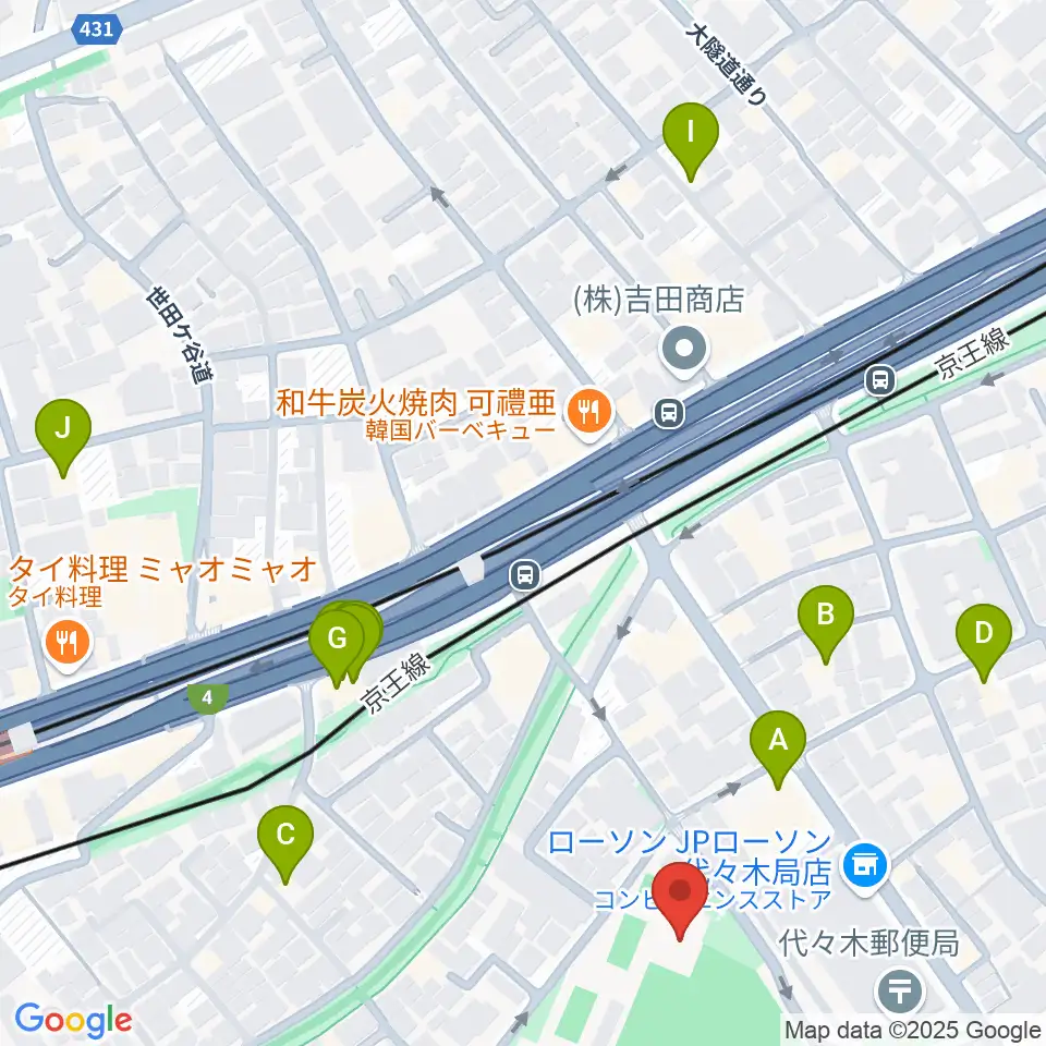 渋谷区スポーツセンターフットサル場周辺のホテル一覧地図