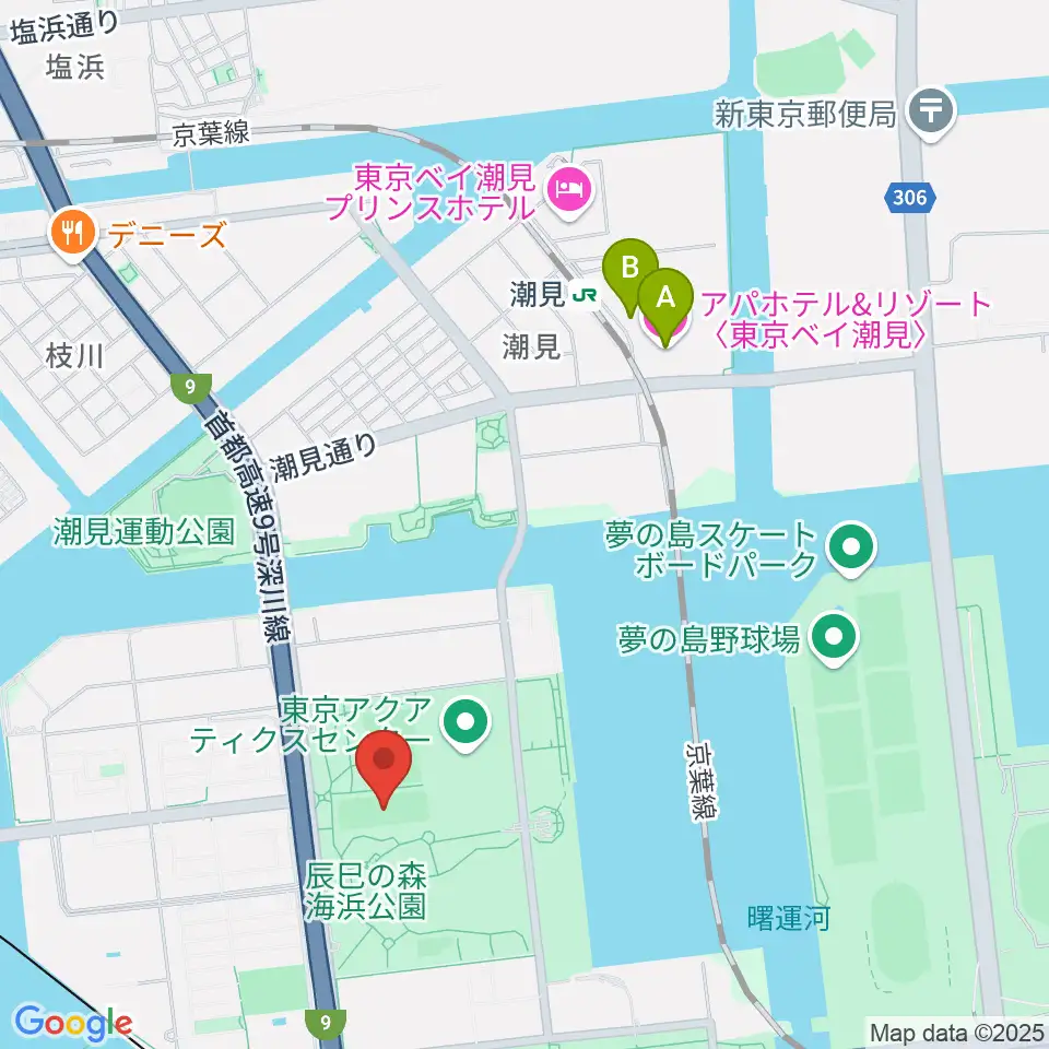 辰巳の森海浜公園少年広場周辺のホテル一覧地図
