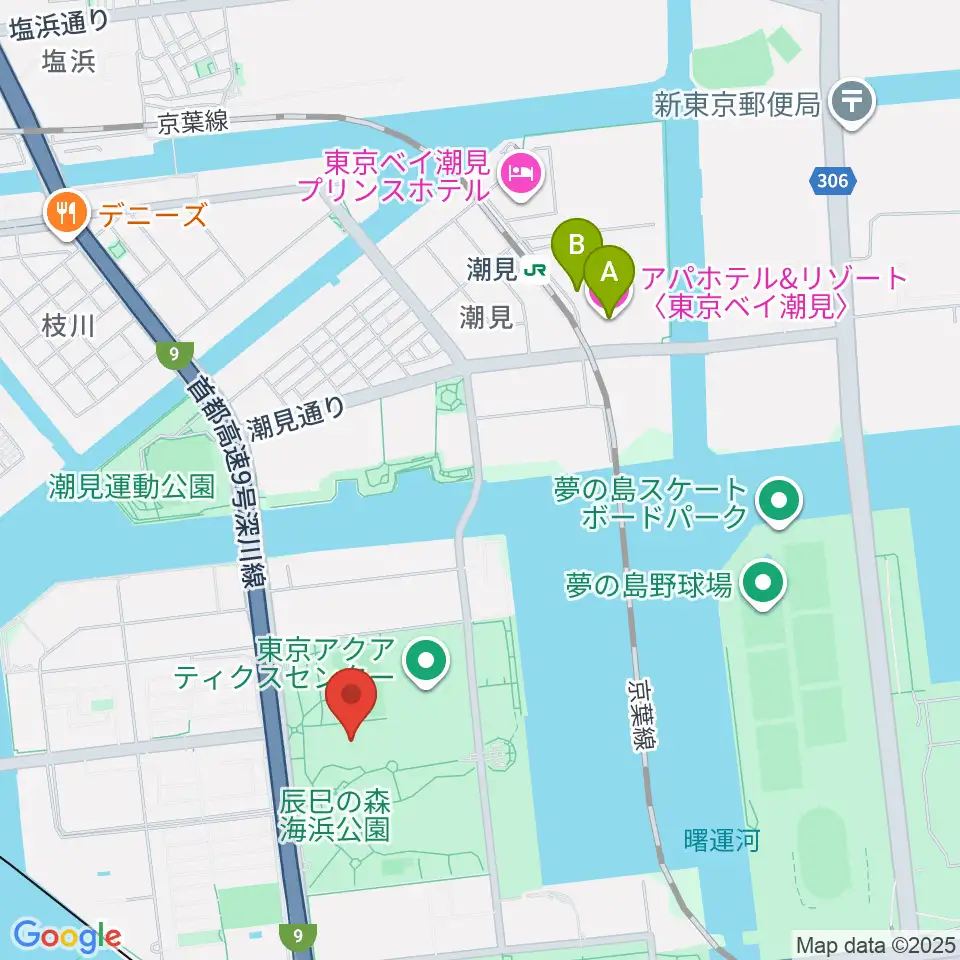 辰巳の森海浜公園少年広場周辺のホテル一覧地図