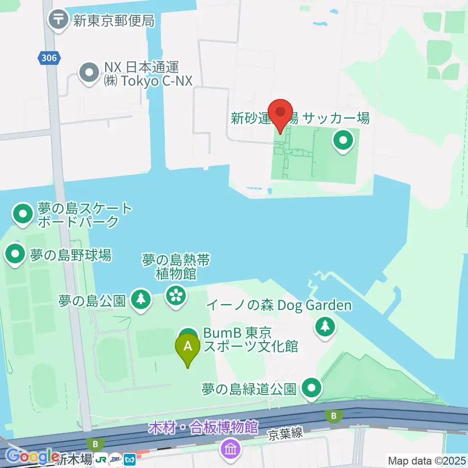 新砂運動場多目的運動場周辺のホテル一覧地図