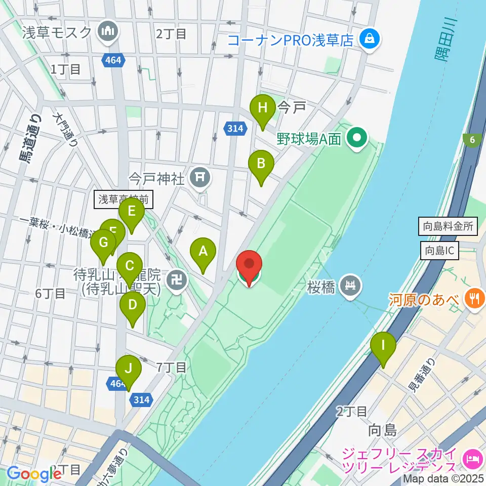 台東リバーサイドスポーツセンター体育館周辺のホテル一覧地図