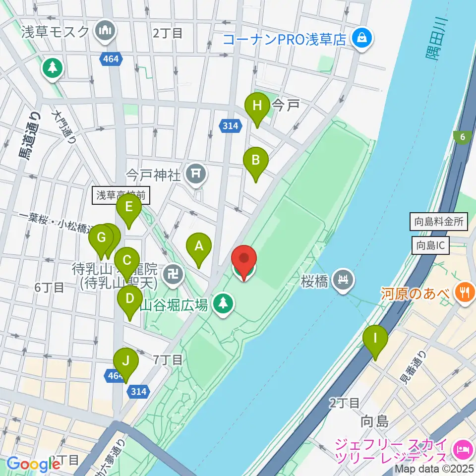 台東リバーサイドスポーツセンター体育館周辺のホテル一覧地図
