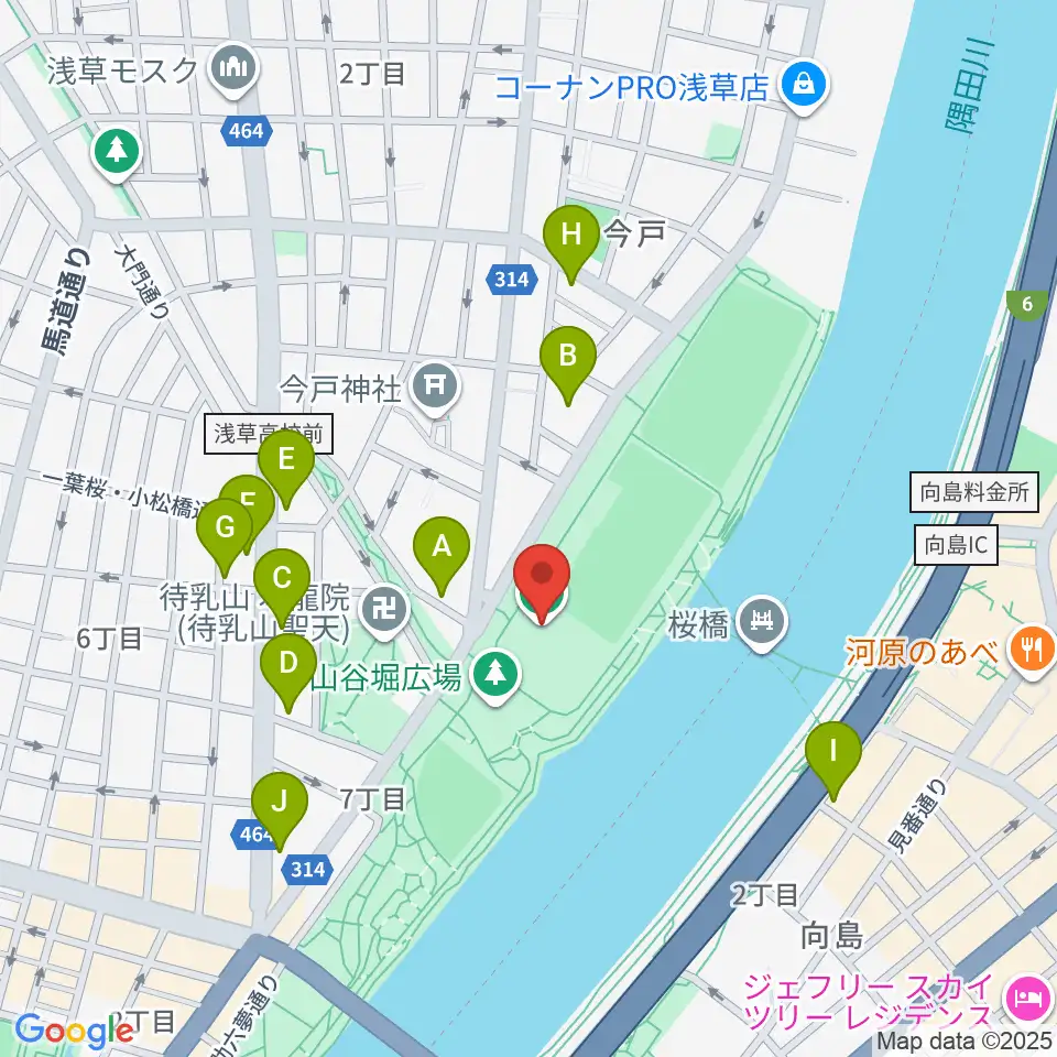 台東リバーサイドスポーツセンター体育館周辺のホテル一覧地図