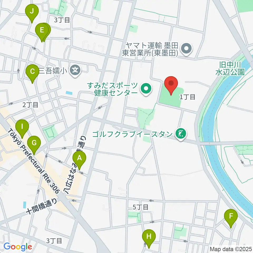 東墨田ソフトボール場周辺のホテル一覧地図