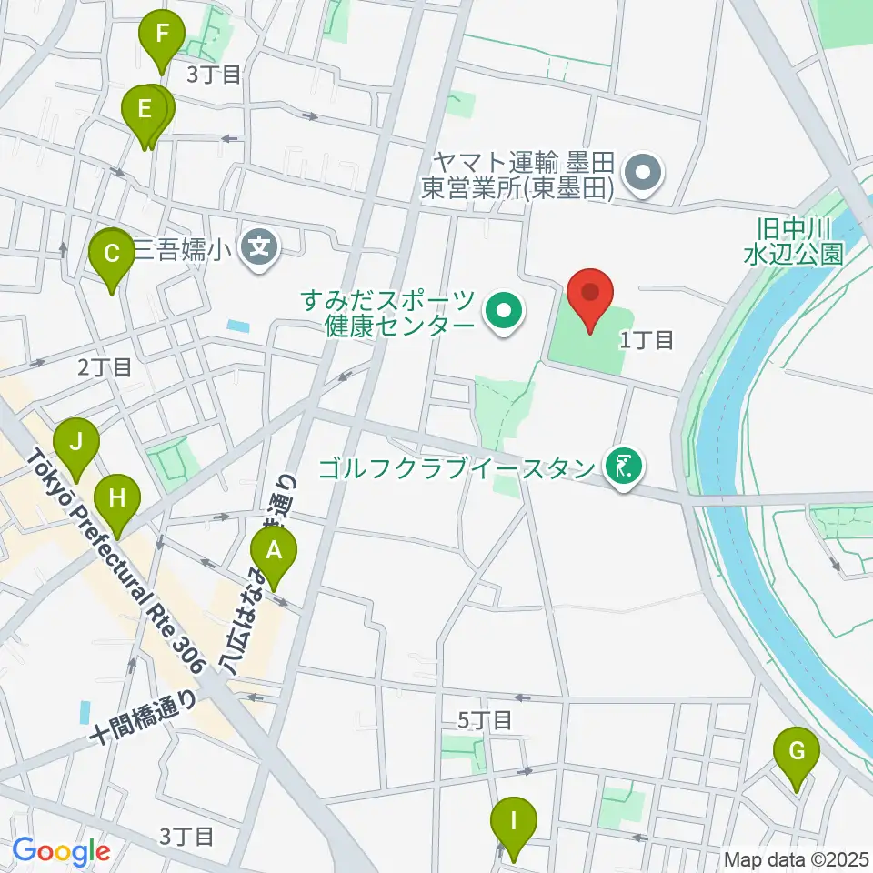 東墨田ソフトボール場周辺のホテル一覧地図