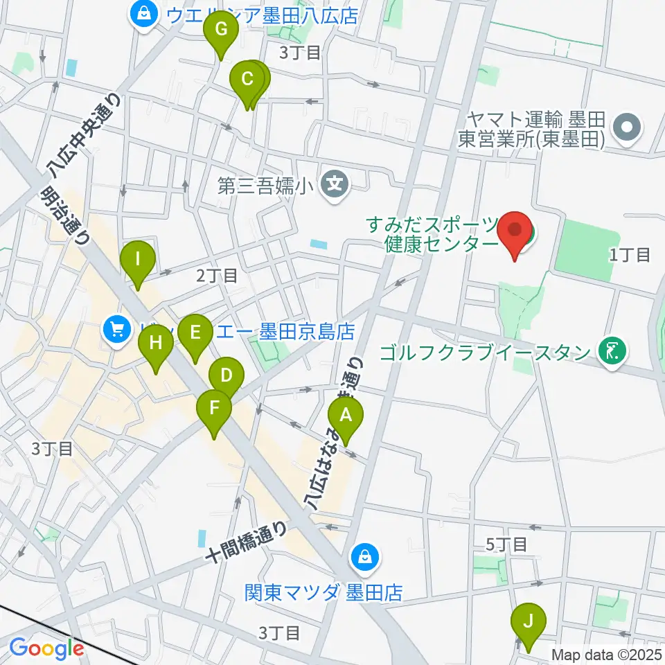 すみだスポーツ健康センター周辺のホテル一覧地図
