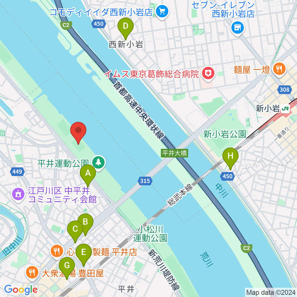 平井少年サッカー場周辺のホテル一覧地図