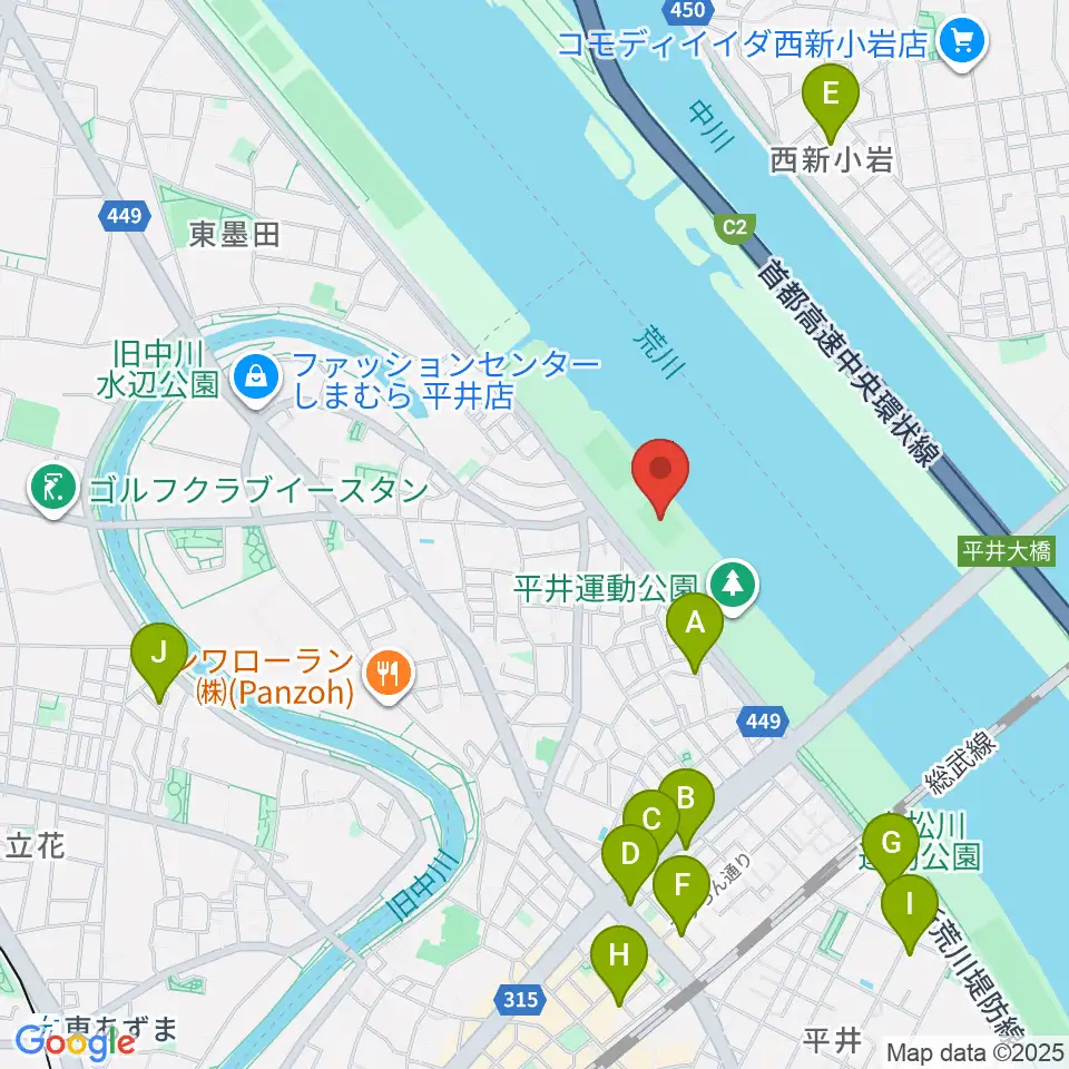 平井少年サッカー場周辺のホテル一覧地図