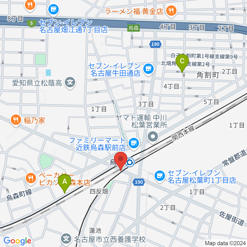 スタジオベティックス烏森駅前店周辺のホテル一覧地図