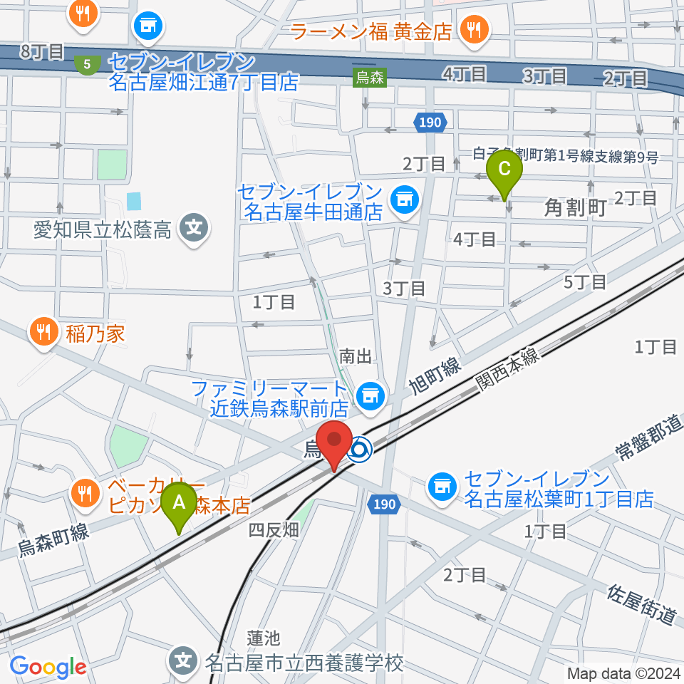 スタジオベティックス烏森駅前店周辺のホテル一覧地図