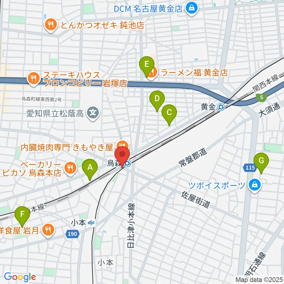 スタジオベティックス烏森駅前店周辺のホテル一覧地図