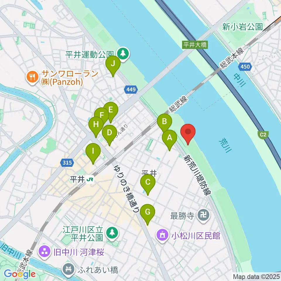 小松川ソフトボール場周辺のホテル一覧地図