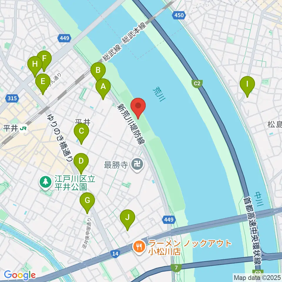 小松川少年野球場周辺のホテル一覧地図