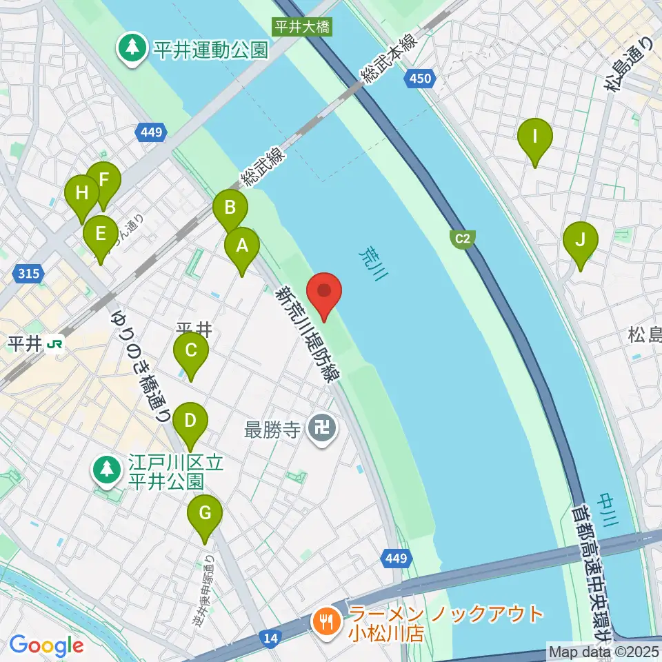 小松川少年野球場周辺のホテル一覧地図