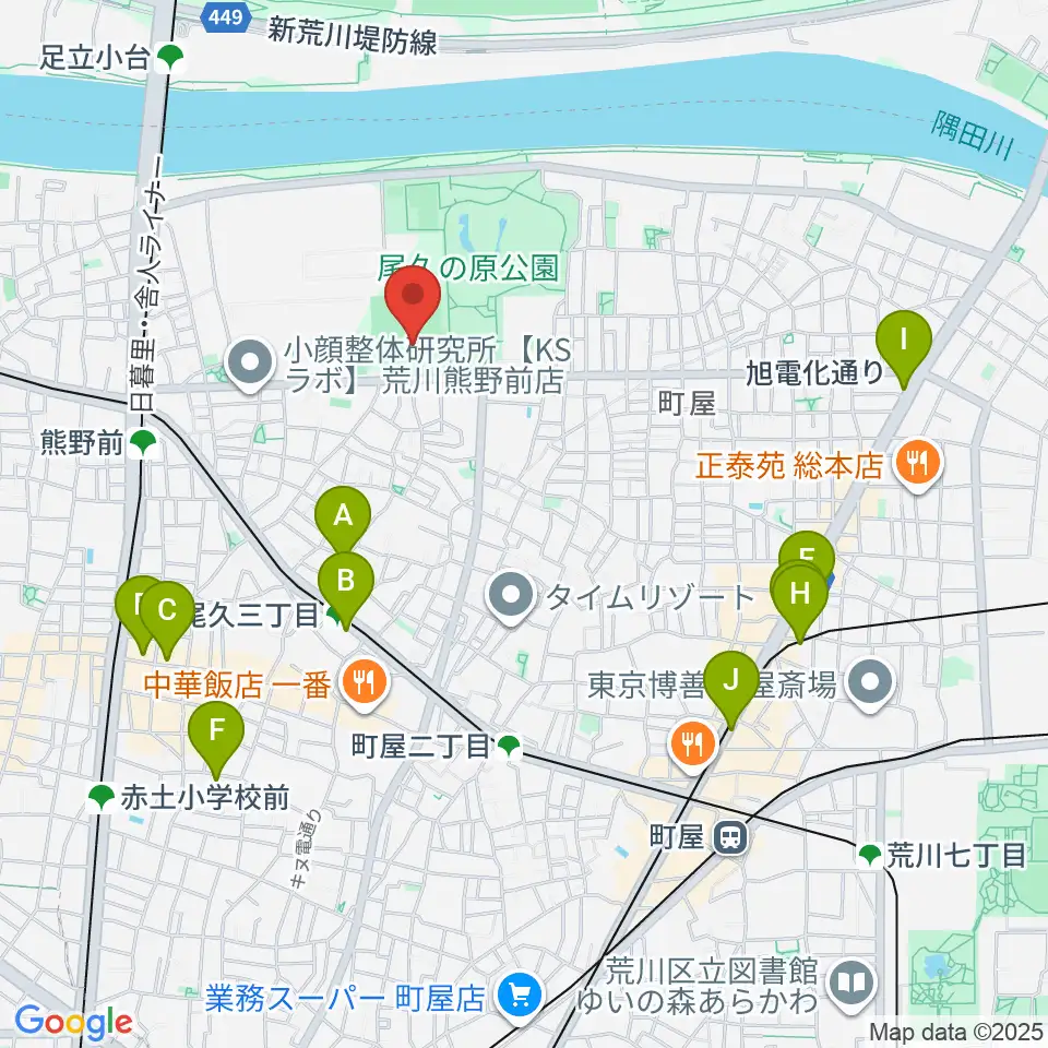 東尾久運動場多目的広場周辺のホテル一覧地図