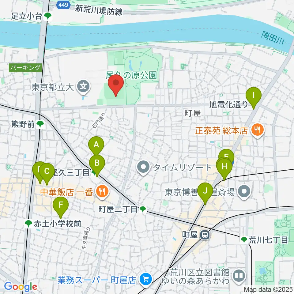 東尾久運動場多目的広場周辺のホテル一覧地図