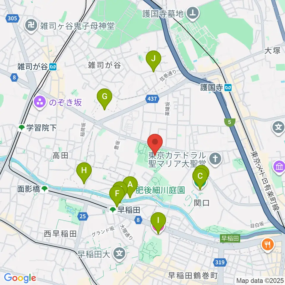 目白台運動公園多目的広場周辺のホテル一覧地図