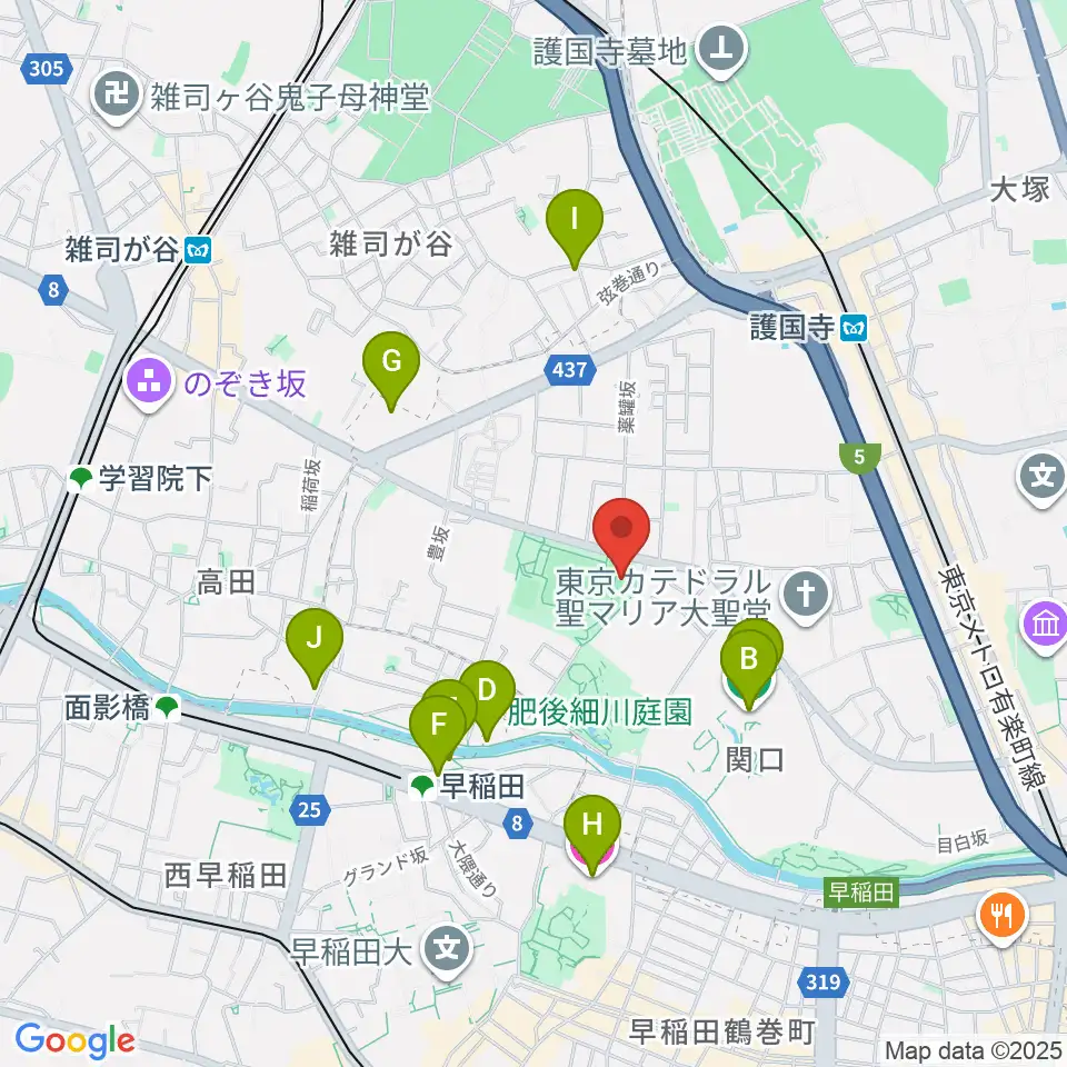 目白台運動公園フットサルコート周辺のホテル一覧地図