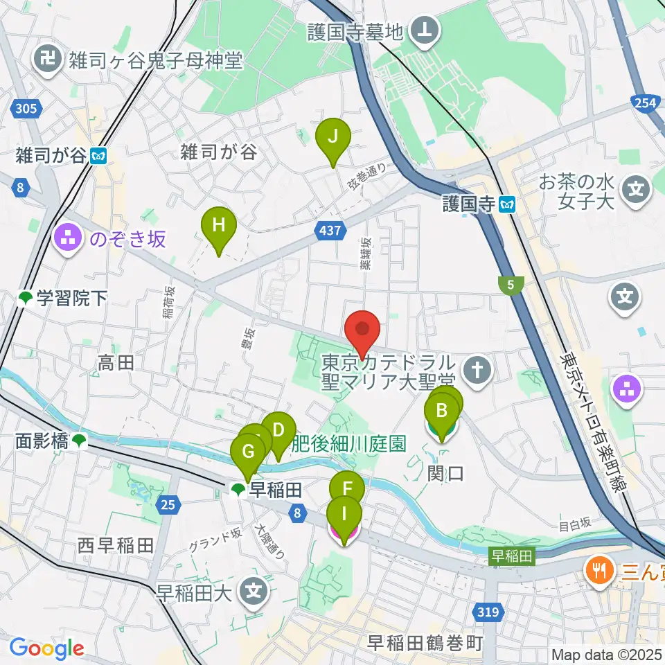 目白台運動公園フットサルコート周辺のホテル一覧地図