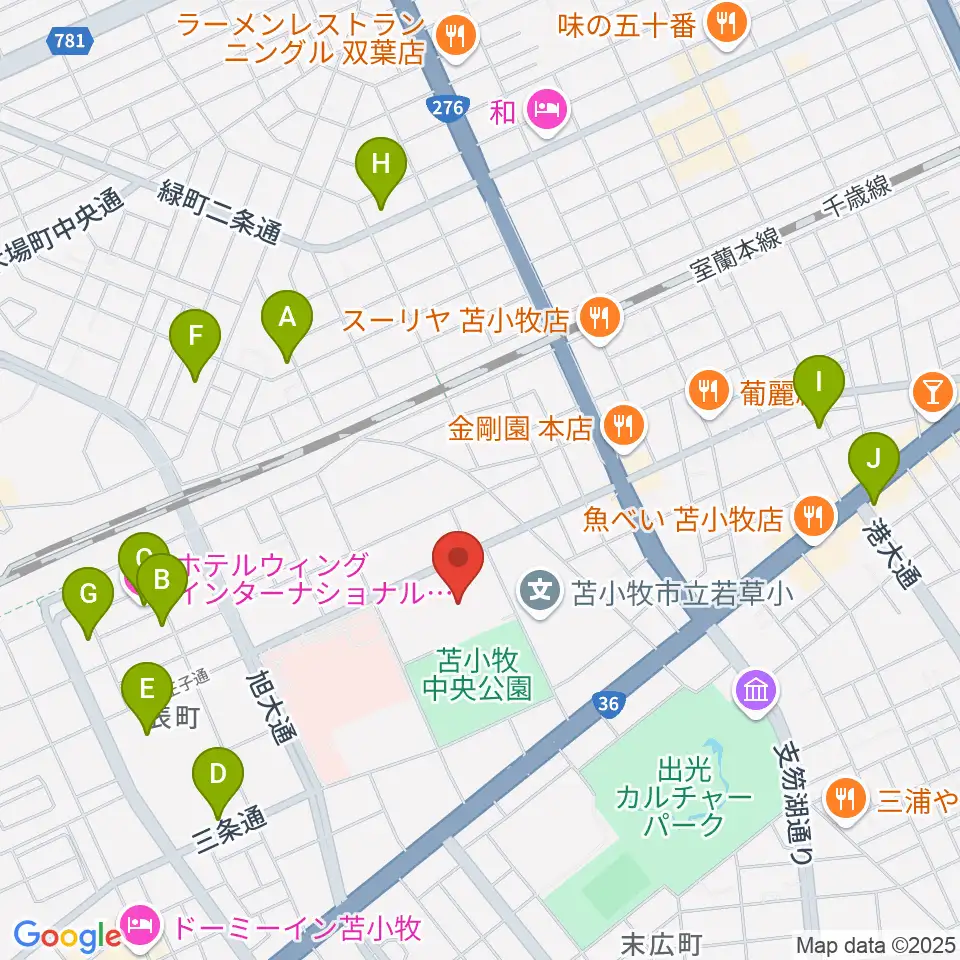 nepiaアイスアリーナ周辺のホテル一覧地図
