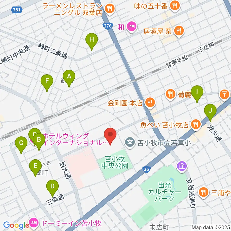 nepiaアイスアリーナ周辺のホテル一覧地図