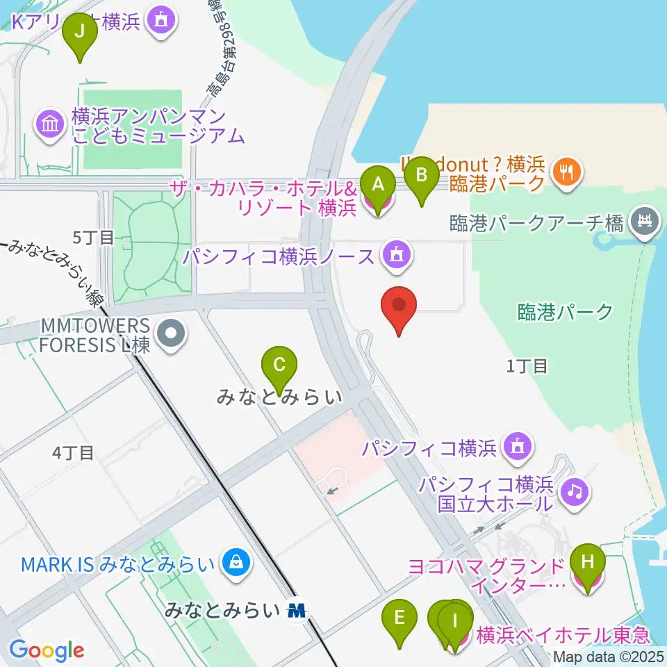 パシフィコ横浜 アネックスホール周辺のホテル一覧地図