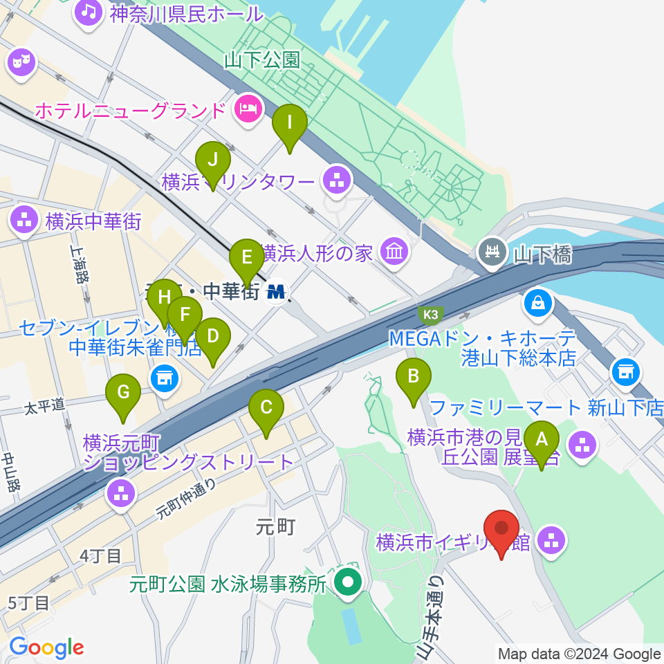 岩崎博物館 ゲーテ座記念周辺のホテル一覧地図