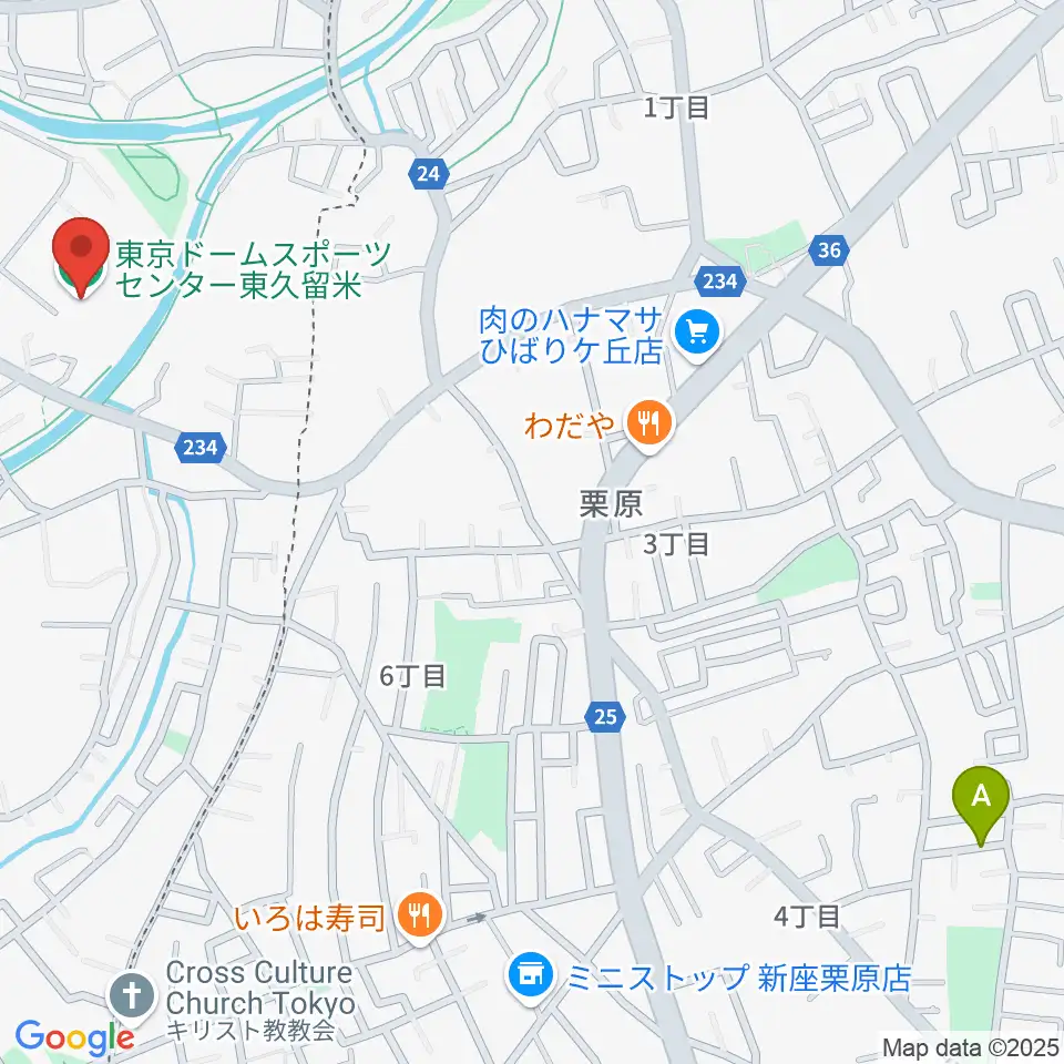 東久留米市スポーツセンター周辺のホテル一覧地図