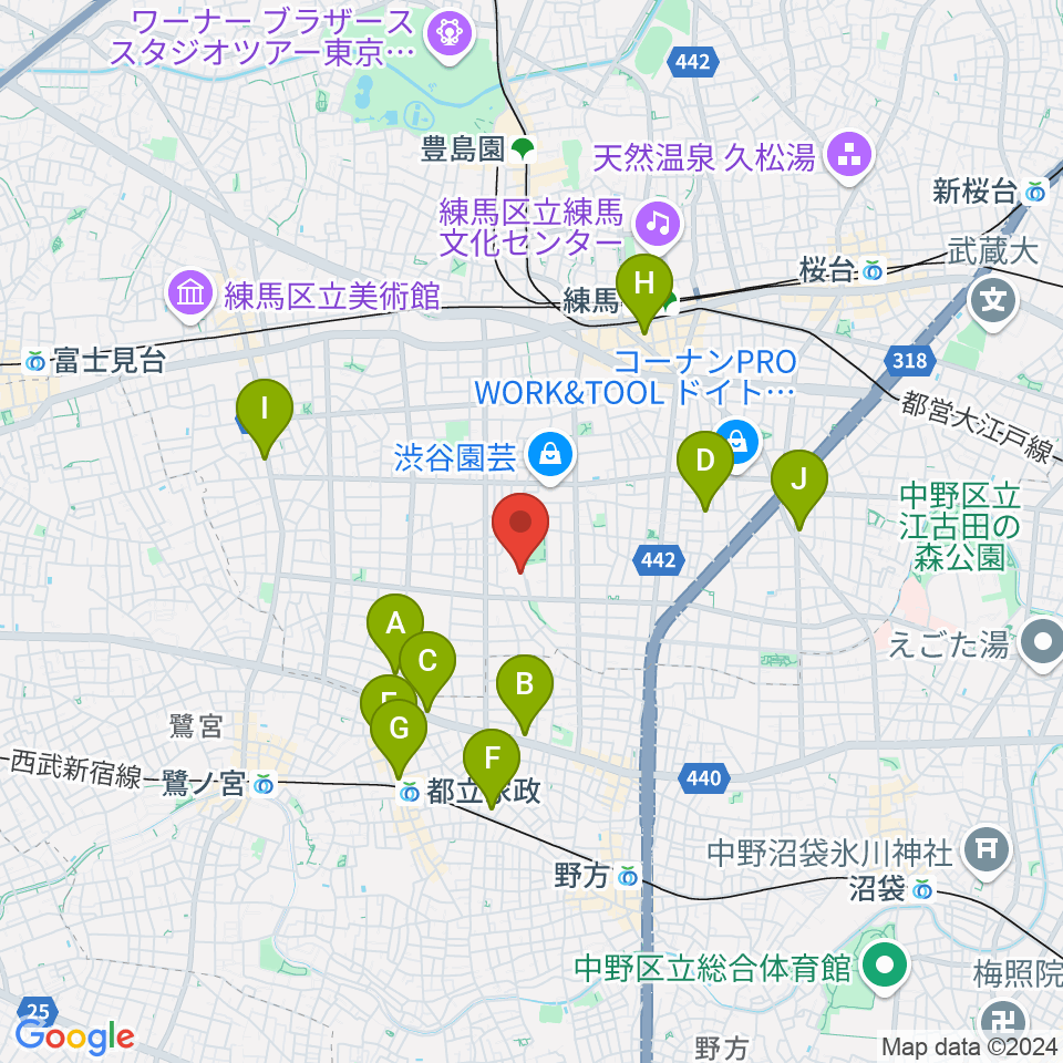 練馬区立中村南スポーツ交流センター周辺のホテル一覧地図