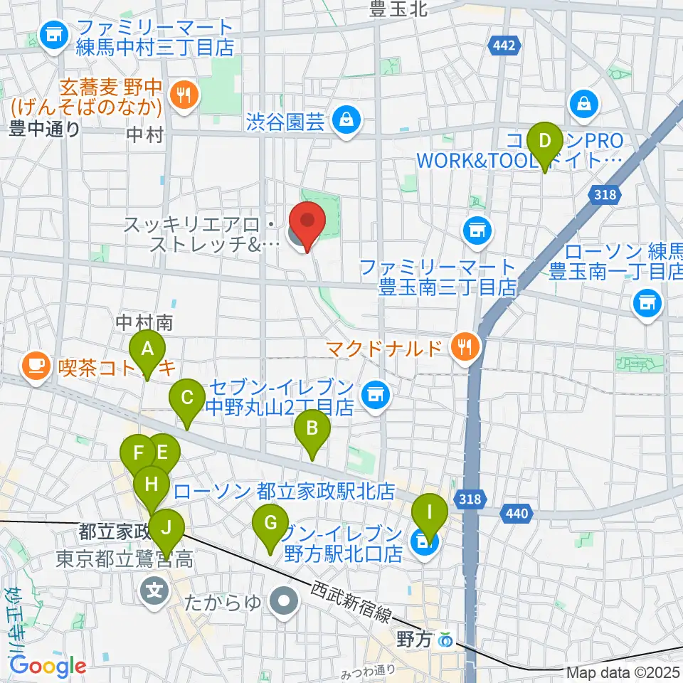 練馬区立中村南スポーツ交流センター周辺のホテル一覧地図