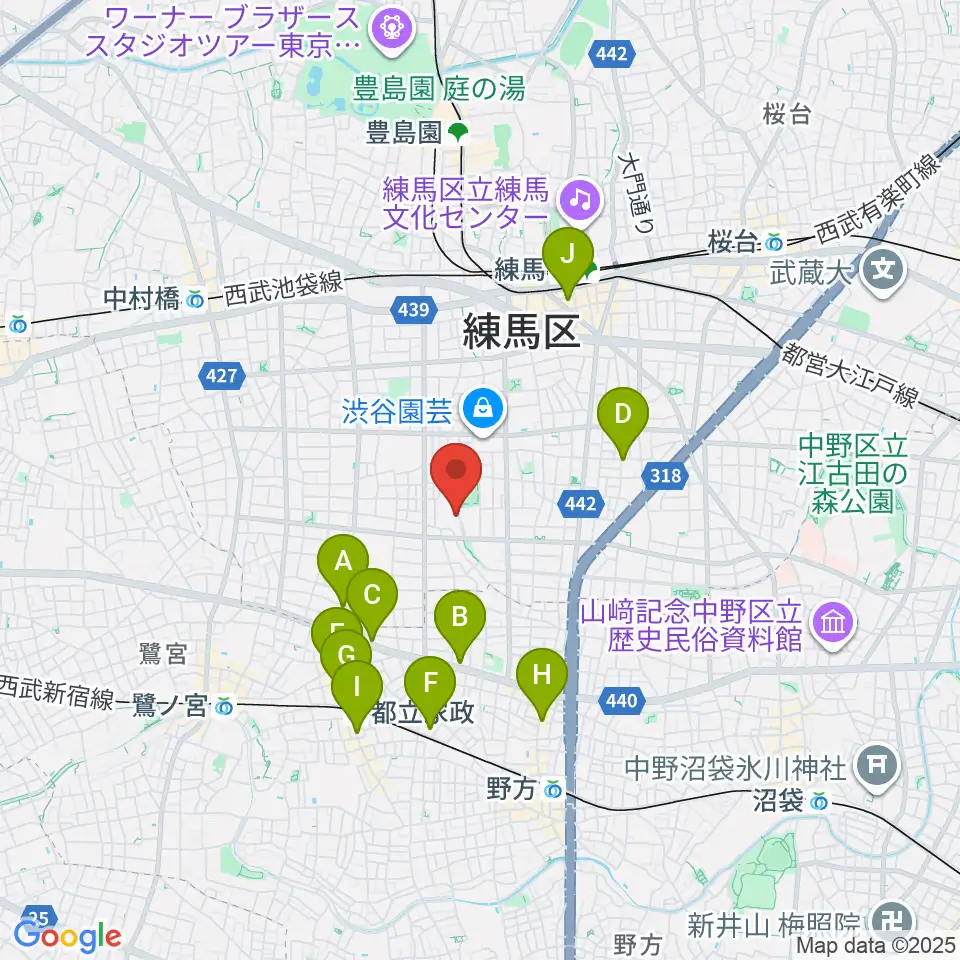 練馬区立中村南スポーツ交流センター周辺のホテル一覧地図