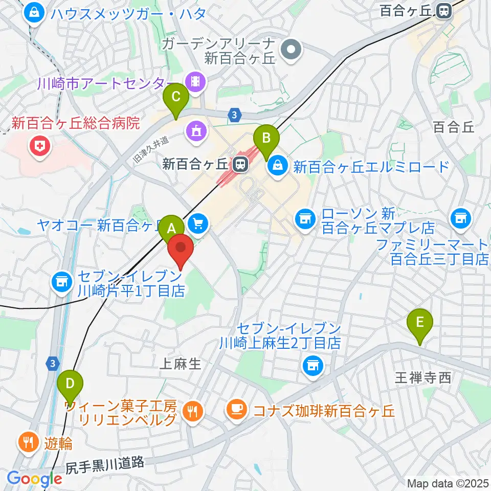 川崎市麻生スポーツセンター周辺のホテル一覧地図
