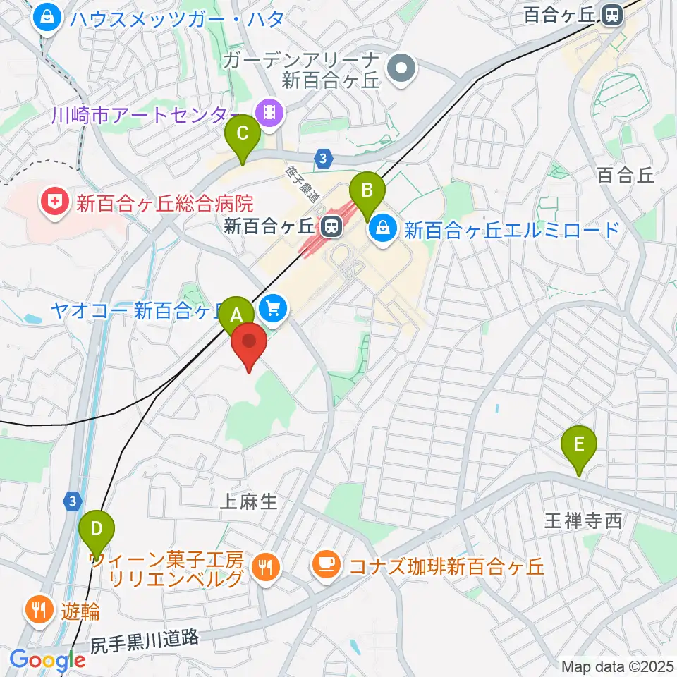 川崎市麻生スポーツセンター周辺のホテル一覧地図