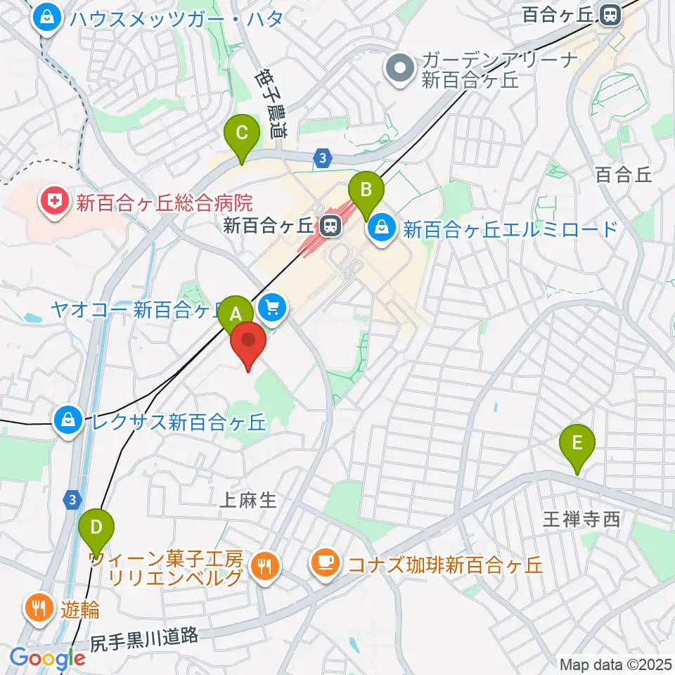 川崎市麻生スポーツセンター周辺のホテル一覧地図