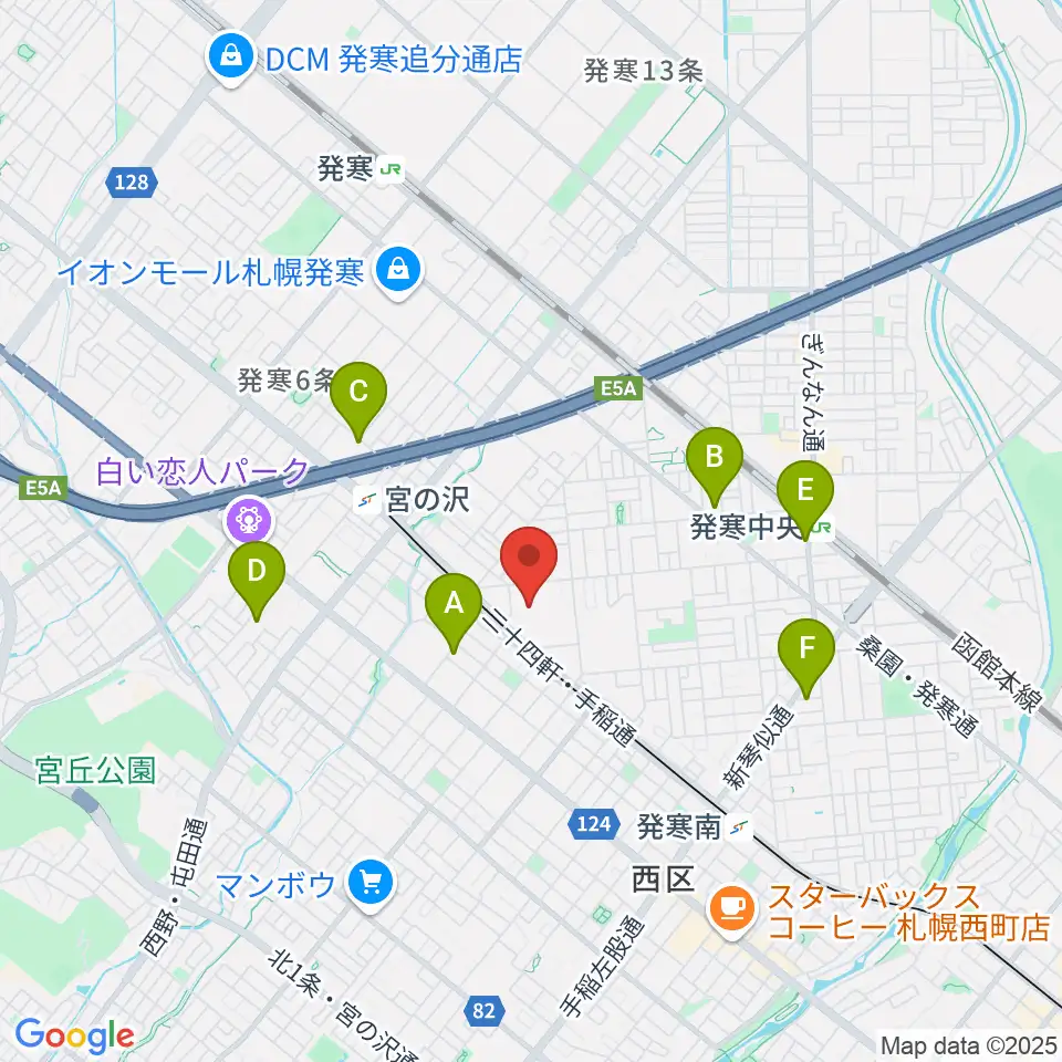 札幌市西区体育館・温水プール周辺のホテル一覧地図