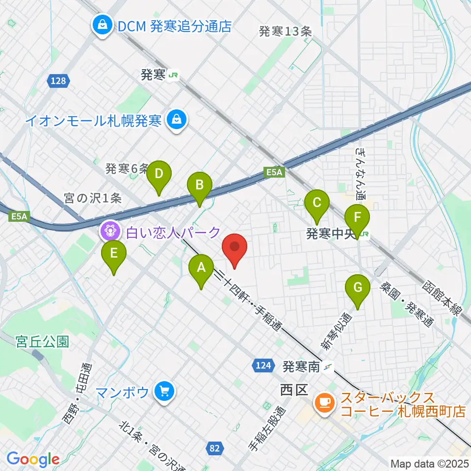 札幌市西区体育館・温水プール周辺のホテル一覧地図