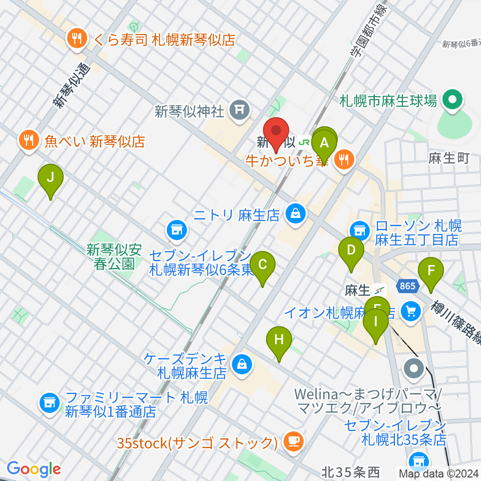 札幌市北区体育館周辺のホテル一覧地図