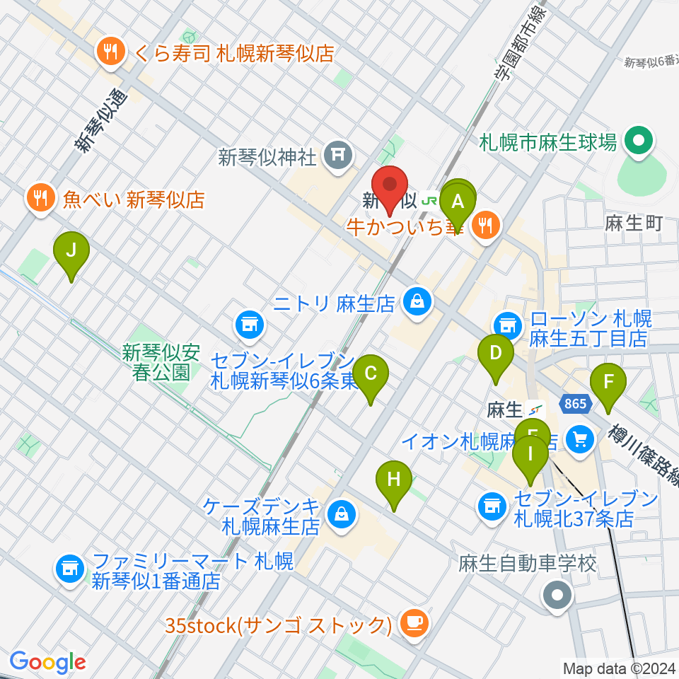 札幌市北区体育館周辺のホテル一覧地図